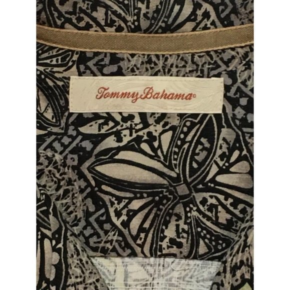 Tommy Bahama Men's Button Front Hawaiian Shirt Brown/Green Floral Leaves Silk L - Picture 3 of 6
